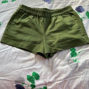 J Crew olive green linen short